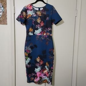 ASOS Floral Scuba Pencil Dress